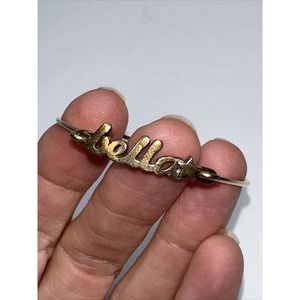 Childs Bracelet Bella Star Spell Out GOld Tone Stamped LE Bangle